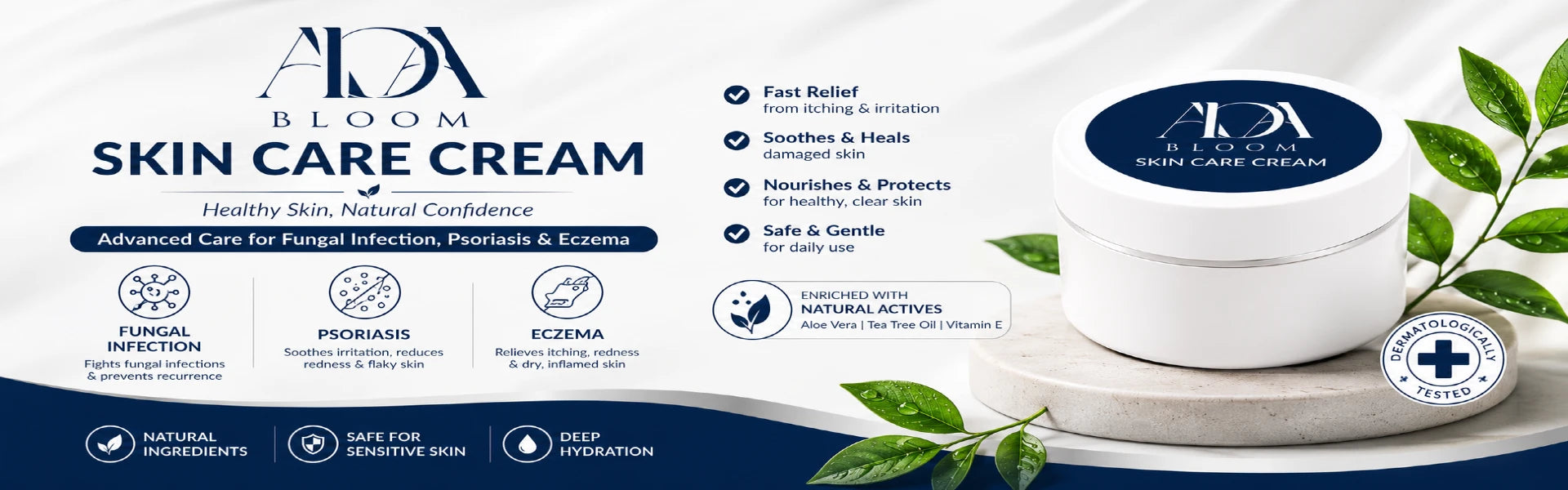  ADA Bloom Skin Care Cream for fungal infection, psoriasis and eczema